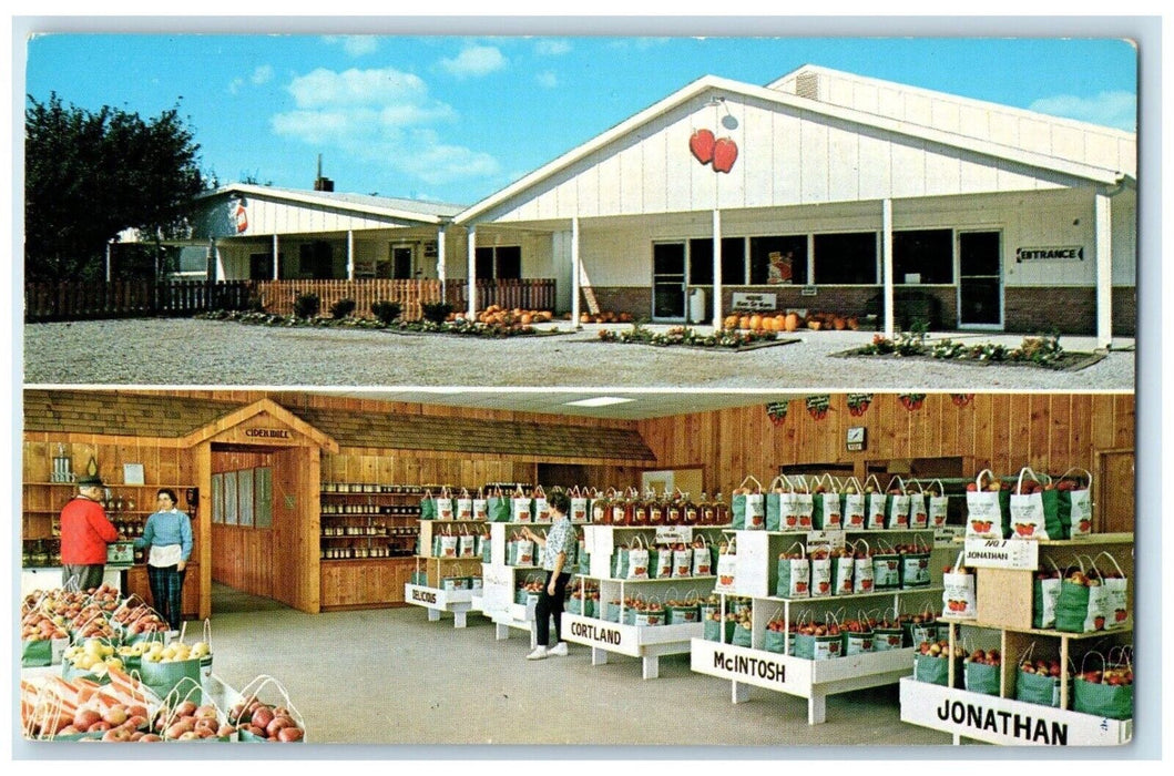 1960 Multi-View Wiard's Orchards Retail Salesroom Ypsilanti Michigan MI Postcard