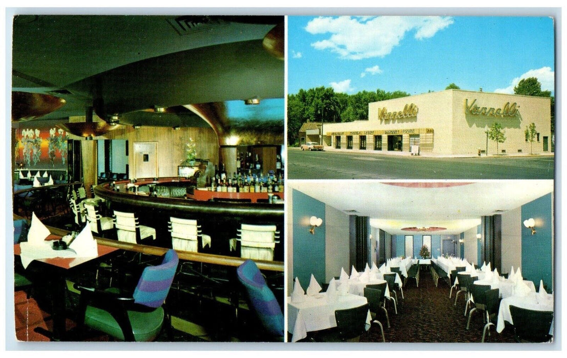 c1960 Multi-View Vannelli Restaurant Detroit Michigan Vintage Unposted Postcard