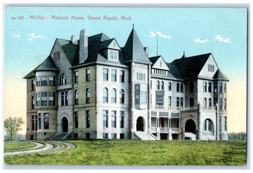 c1910 Exterior Michigan Masonic Home Grand Rapids Michigan MI Unposted Postcard