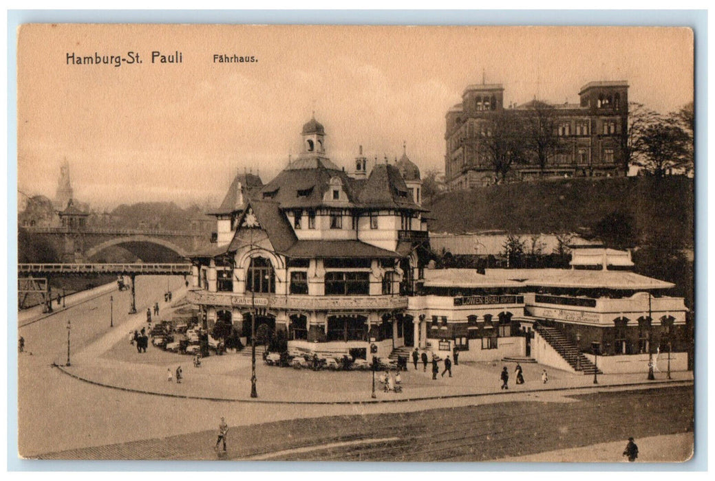 c1910 View of Farhaus Hamburg-St. Pauli Germany Unposted Antique Postcard