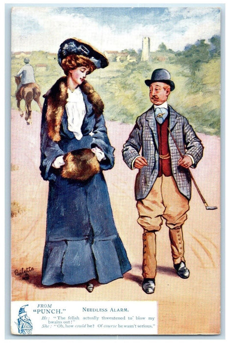 c1910's From Punch Needles Alarm Woman Handwarmer Oilette Tuck's Postcard