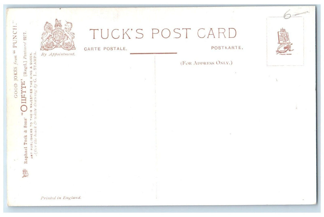 c1910's From Punch The Rector's Daughter Dog Oilette Tuck's Antique Postcard
