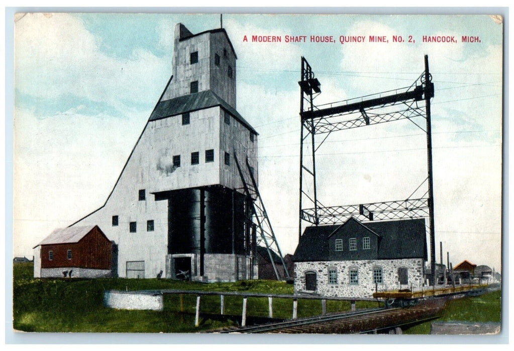 c1910 Scene Modern Shaft House Quincy Mine Hancock Michigan MI Unposted Postcard