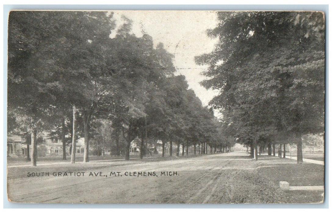 1908 Scenic View South Gratiot Ave Mt Clemens Michigan Antique Vintage Postcard