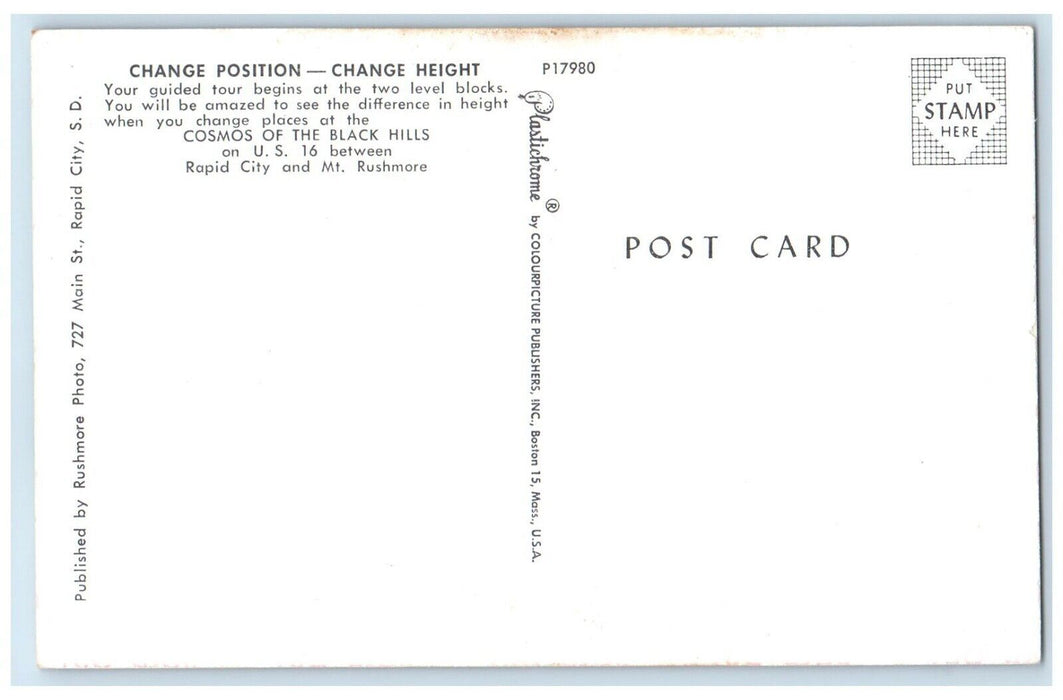 c1960 Change Position Change Height Cosmos Black Hills South Dakota SD Postcard
