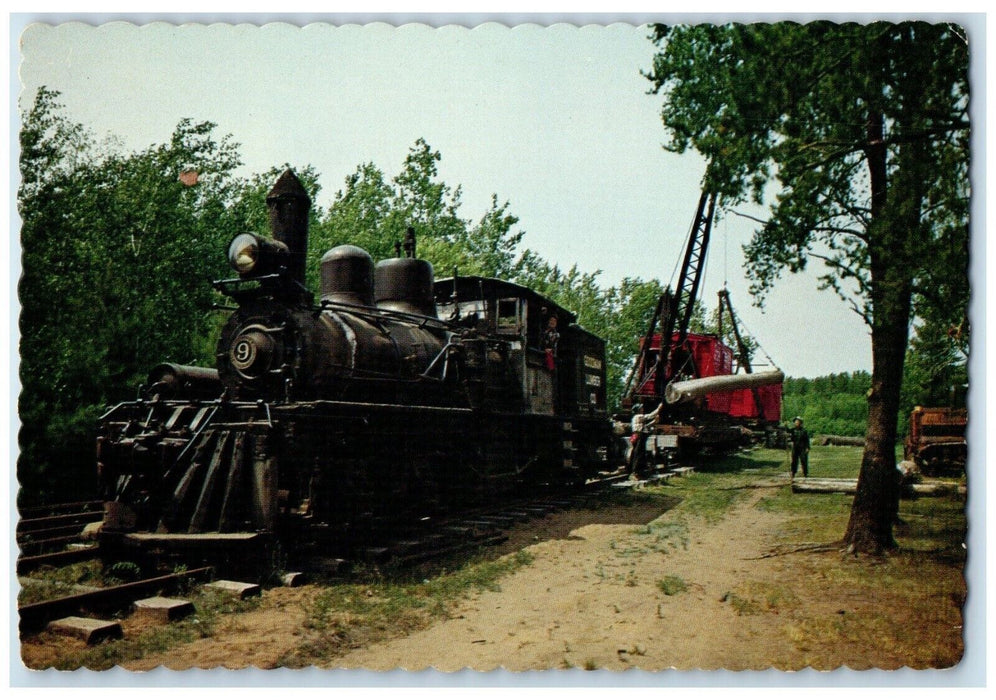 c1960 Railroad Logging Engine Locomotive Historyland Hayward Wisconsin Postcard