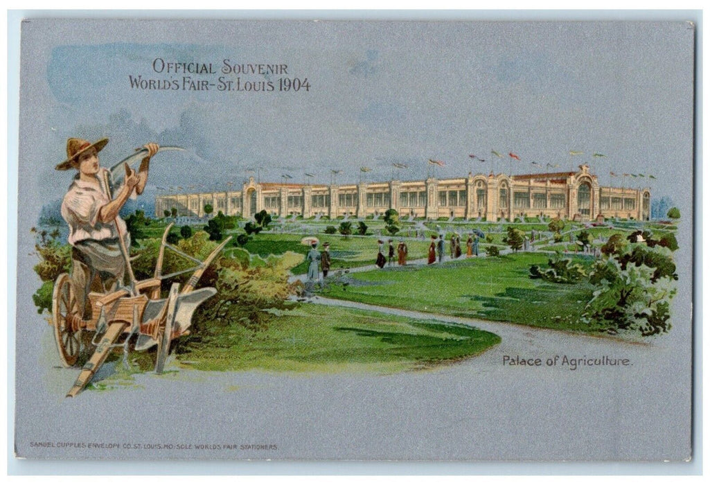 c1904's Official Souvenir World's Fair St. Louis Palace Agriculture Postcard