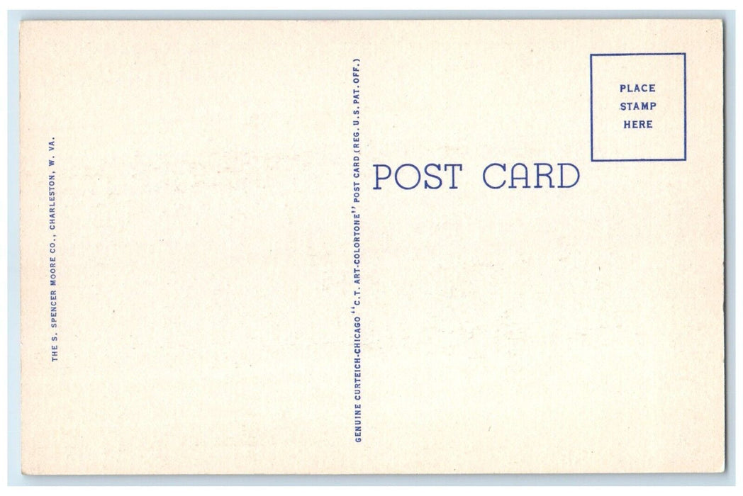 c1940's Greyhound Bus Depot Charleston West Virginia WV Vintage Postcard