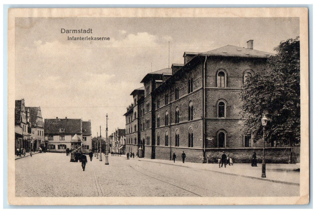 1919 Scene at Darmstadt Infantry Barracks Germany Antique Posted Postcard