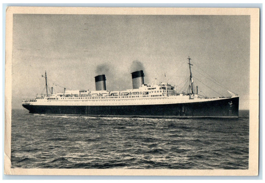 1953 Cle Gle Transatlantique S/S Ile De France French Line Vintage Postcard