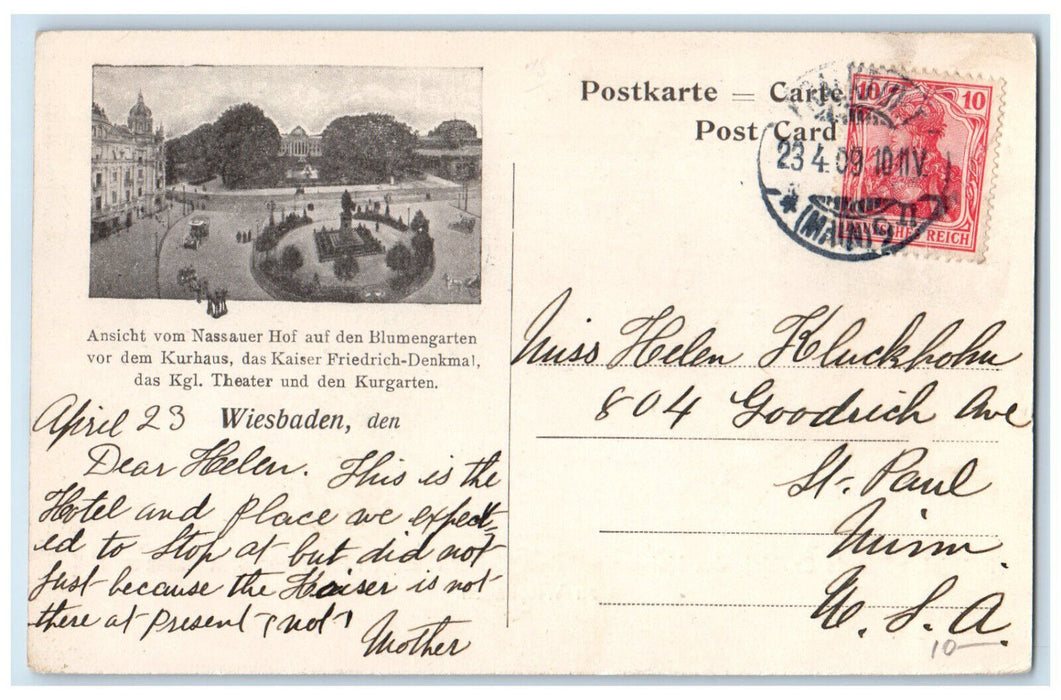 1909 Spring parade of His Majesty the Emperor Wiesbaden Germany Postcard