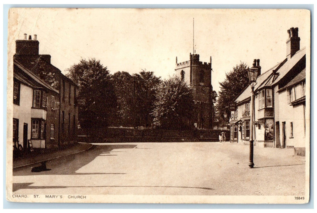 1944 Chard St. Marys Church Chard England Soldier Mail Antique APO Postcard