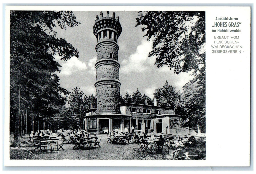 c1910 Hohes Gras Observation Tower in Habichtswalde Hesse Germany Postcard