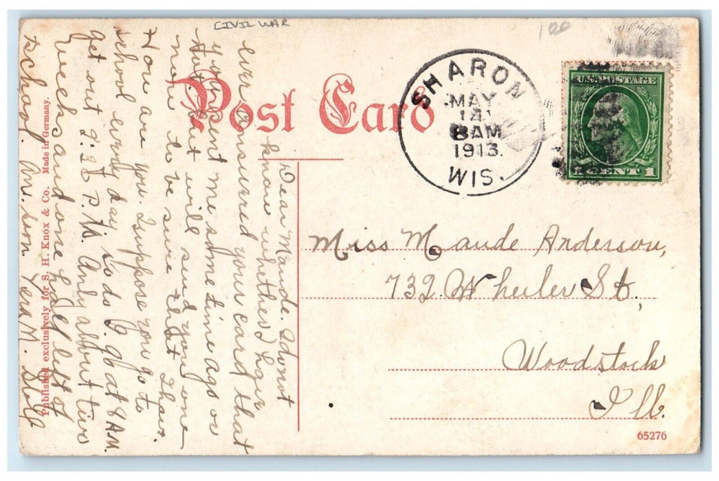 1913 Civil War Monument Park Grand Rapids Michigan MI Antique Vintage Postcard