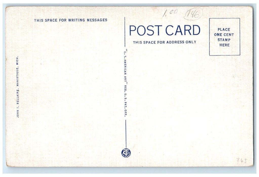 c1940 Revealing Transparency Kitch-Iti-Ki-Pi Spring Manistique Michigan Postcard