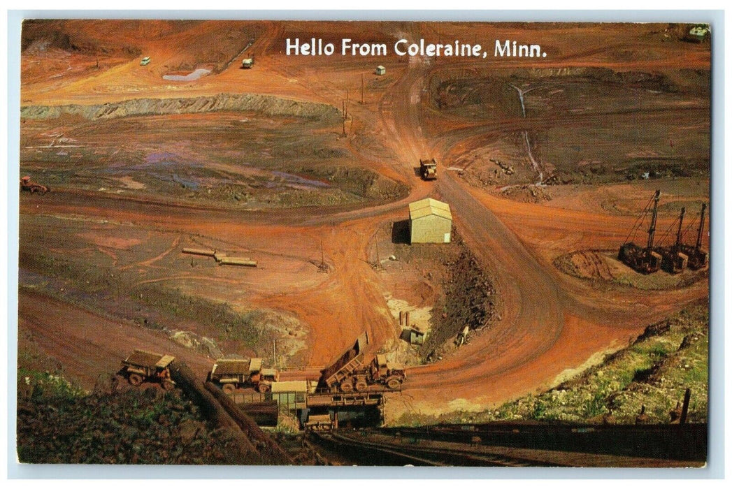 c1960 Open Pit Iron Mine Minnesota's Iron Range Coleraine Minnesota MN Postcard