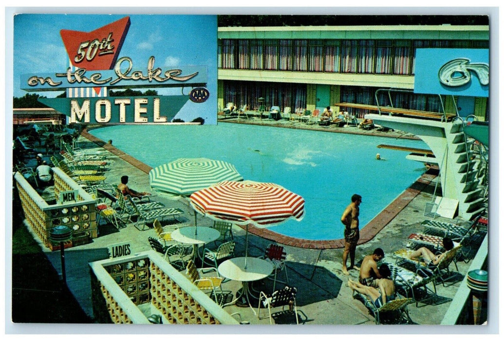 c1960 South Shore Drive Downtown Swimming Pool Chicago Illinois Vintage Postcard
