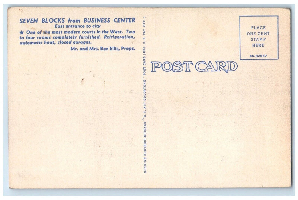 c1940 Capitol Auto Court Business Center Boise Idaho ID Vintage Antique Postcard