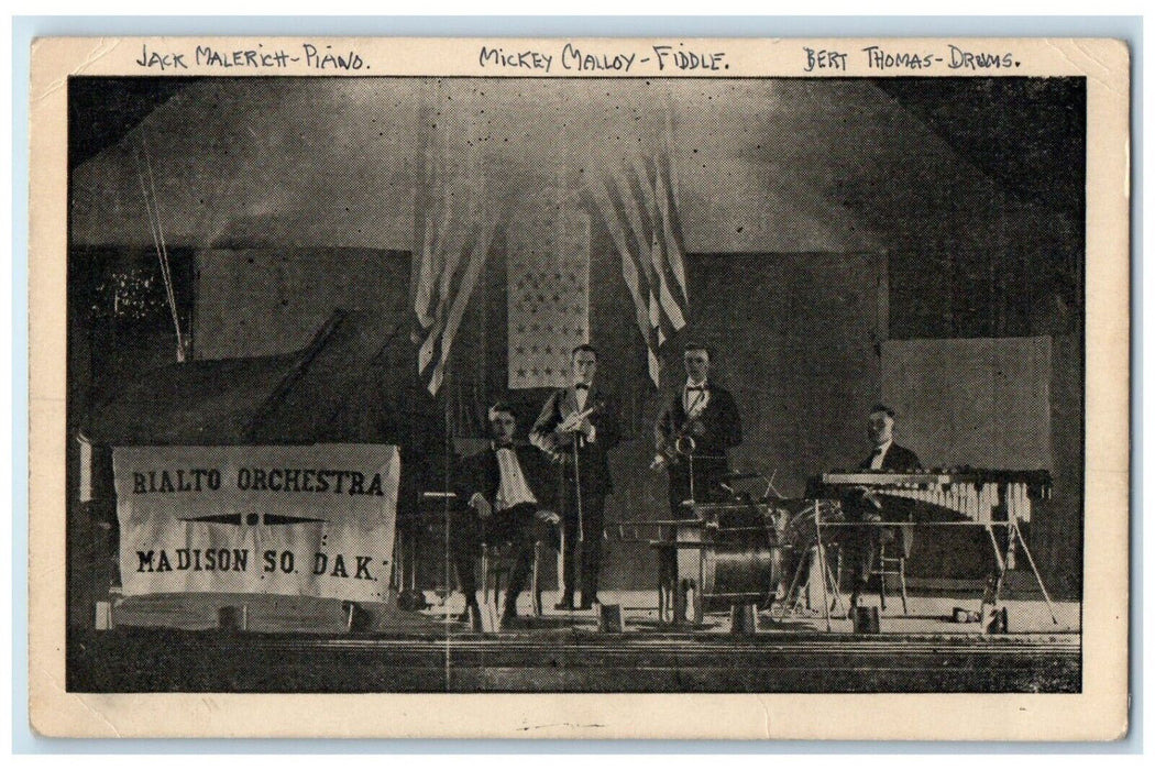 c1940 Jack Malerch Mickey Malloy Bert Orchestra Madison South Dakota SD Postcard