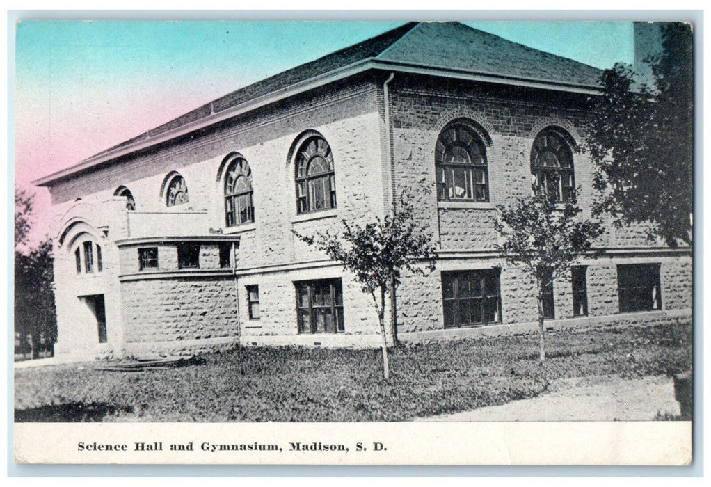 c1910 Science Hall Gymnasium Exterior Madison South Dakota SD Vintage Postcard