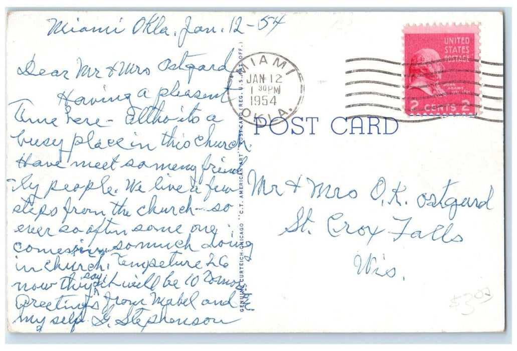 1954 Eagle Pitcher Central Mill Lead And Zinc Mining District Miami FL Postcard