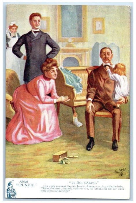 c1910's From Punch Le Roi S Amuse Moment Captain Jones Oilette Tuck's Postcard