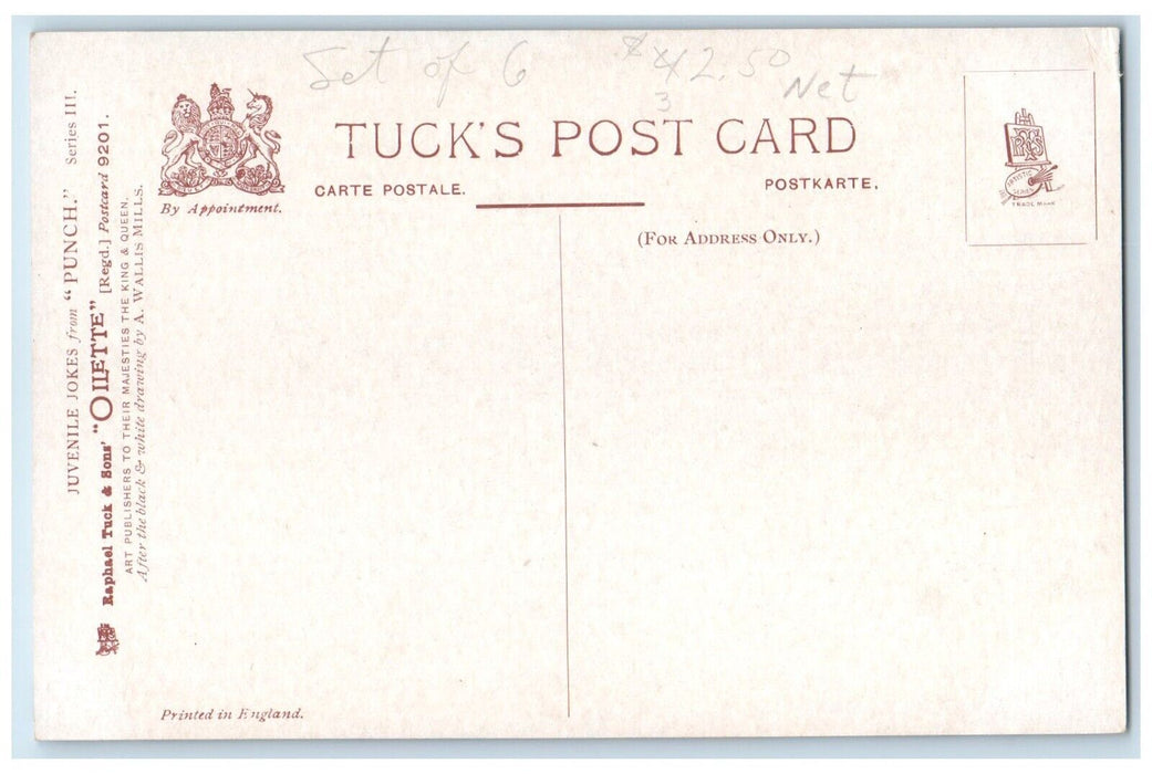 c1910's From Punch Le Roi S Amuse Moment Captain Jones Oilette Tuck's Postcard