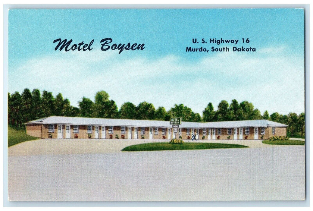 c1960 Motel Boysen US Highways Exterior Building Murdo South Dakota SD Postcard