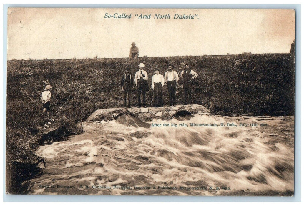 1910 After Big Rain Minnewaukan So-Called Arid North Dakota ND Vintage Postcard