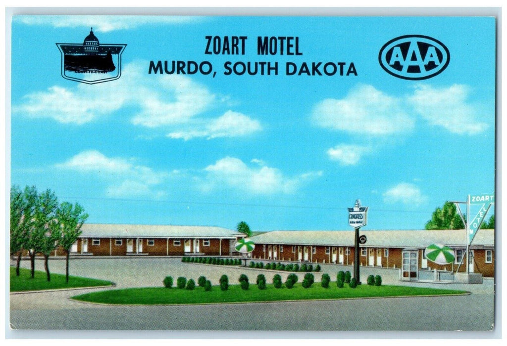 c1960 Zoart Motel Exterior Building Murdo South Dakota Vintage Antique Postcard