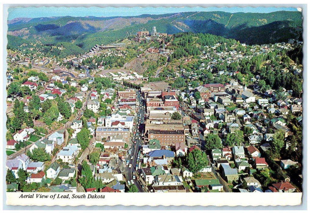 c1960 Aerial View Homestake Gold Mine Lead South Dakota Vintage Antique Postcard