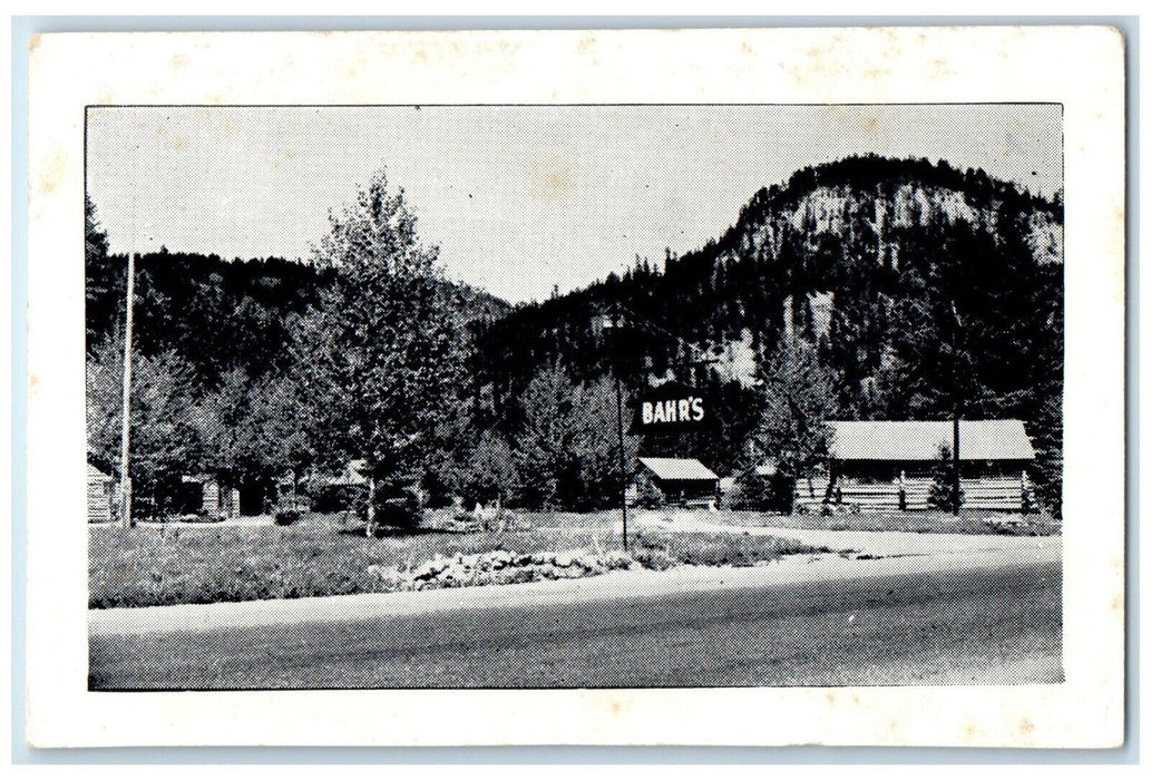 c1940 Welcome Bahr's Tourist Resort Cheyenne Crossing Lead South Dakota Postcard