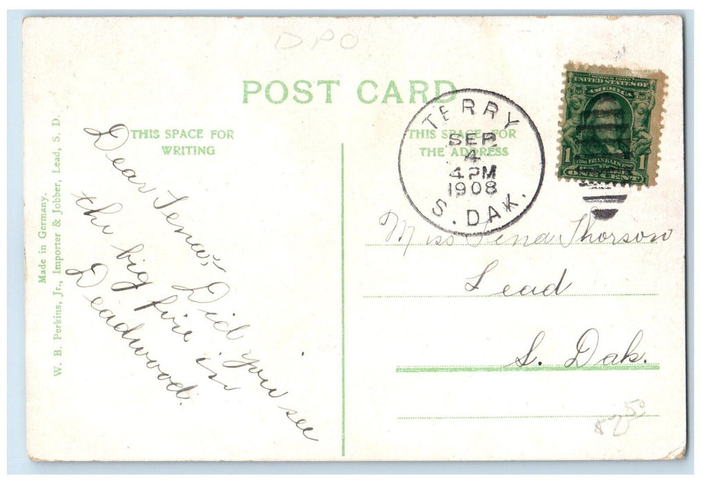 1908 Episcopal Church Rectory Hearst Kindergarten Lead South Dakota SD Postcard