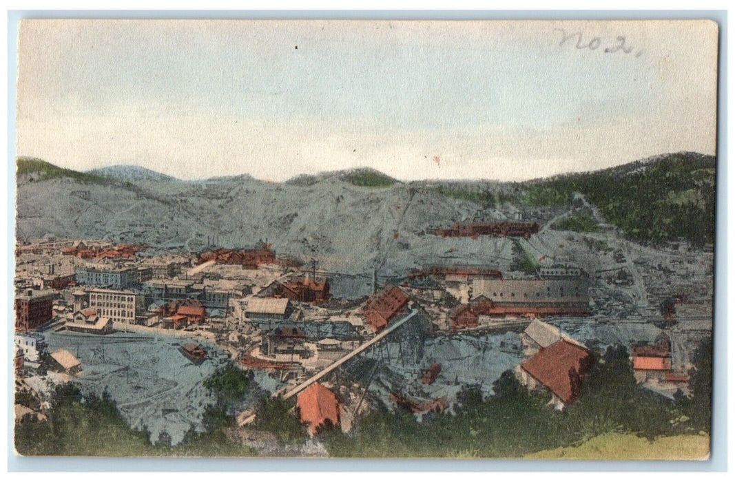 c1905 Mining Mountain Exterior Building Lead South Dakota Vintage SD Postcard