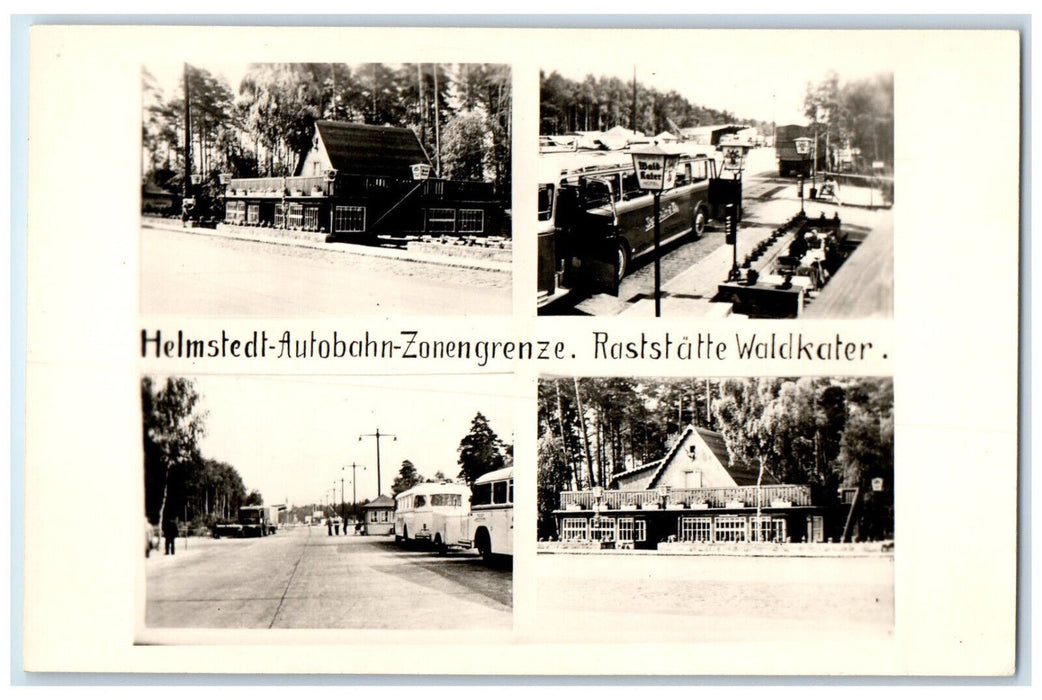 c1930's Helmstedt Motorway Waldkater Area Germany Multiview RPPC Photo Postcard