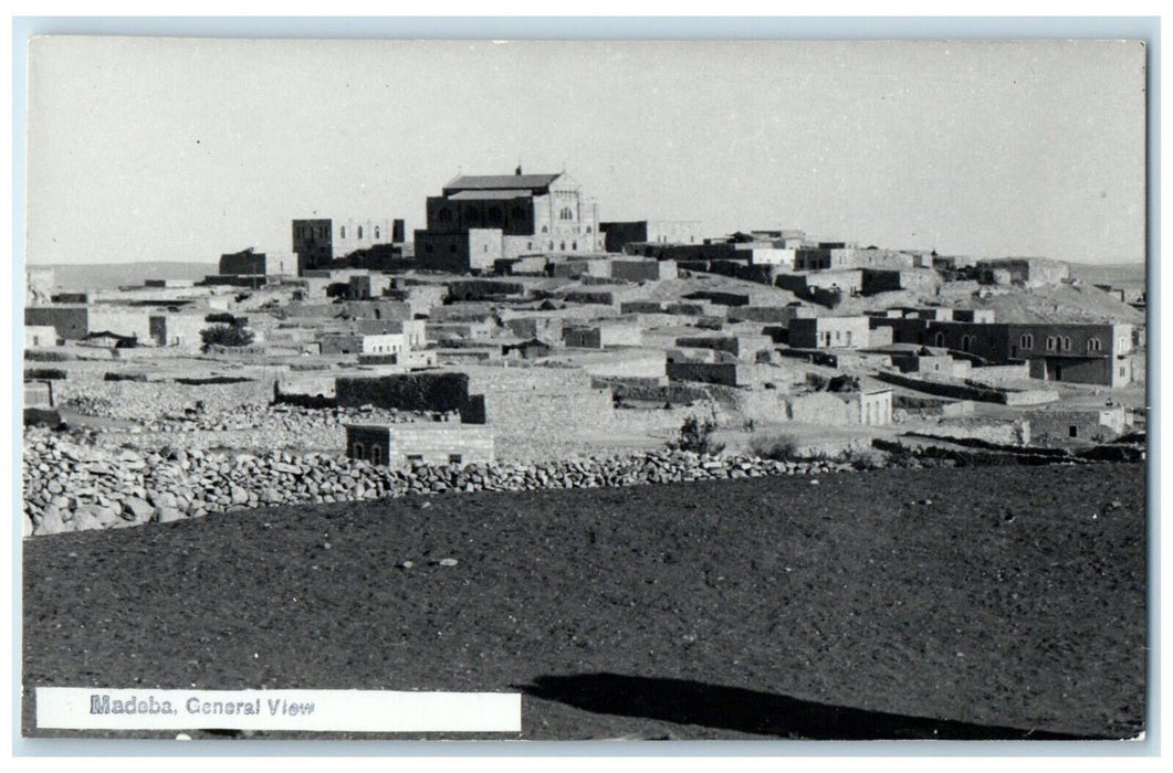 c1940's Madeba Jordan General View Vintage Unposted RPPC Photo Postcard