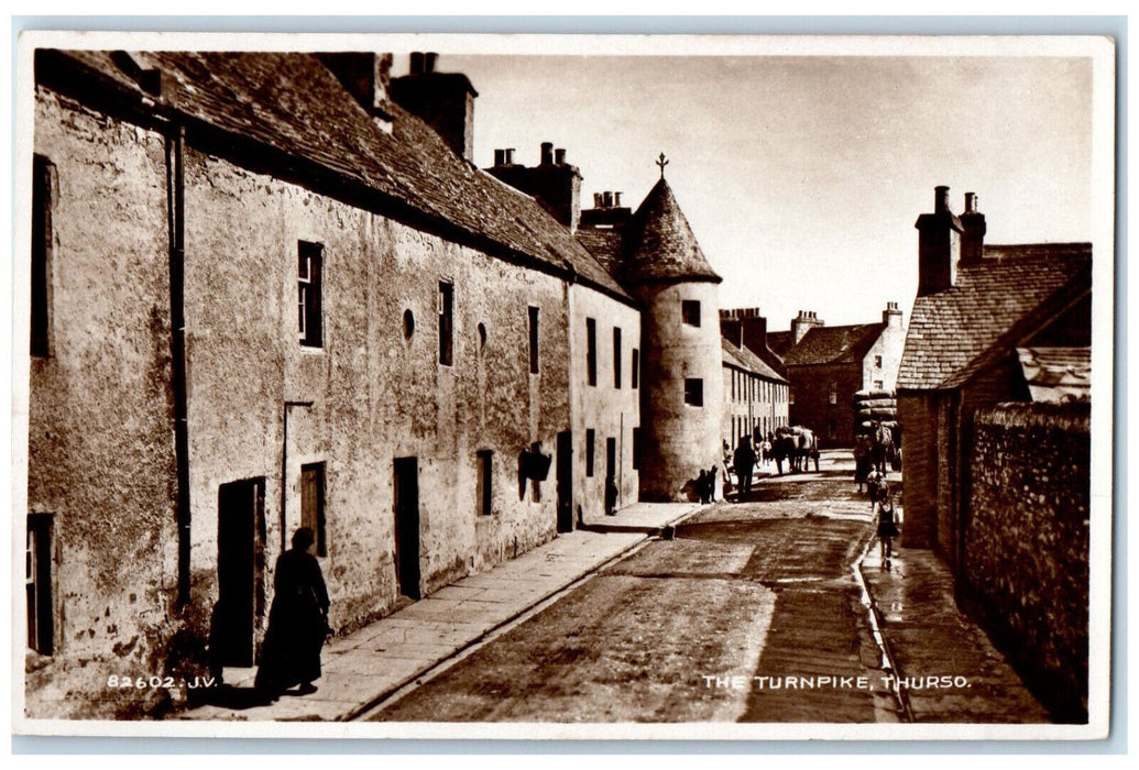c1940's The Turnpike Thurso Highland Scotland Vintage RPPC Photo Postcard