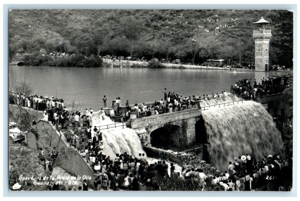1910 Opening Of The Guanajuato Pot Dam Mexico Unposted RPPC Photo Postcard