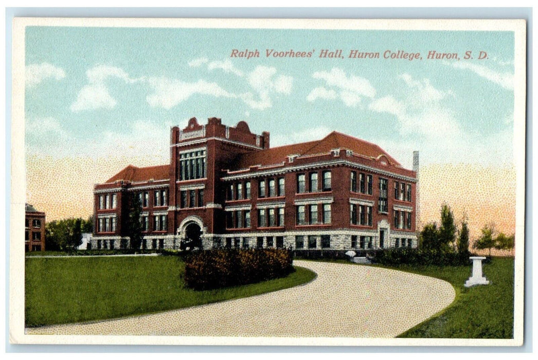 c1910 Ralph Voorhees Hall Huron College Exterior Huron South Dakota SD Postcard