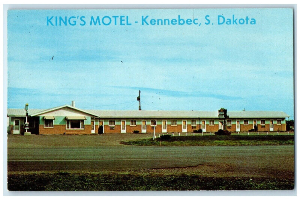 c1960 King's Motel Missouri River Bridge Exterior Kennebec South Dakota Postcard