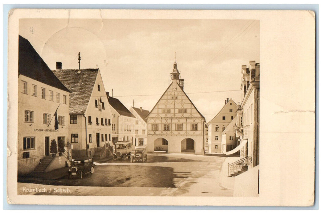 c1950's Buildings in Krumbach Swabia Bavaria Germany RPPC Photo Postcard