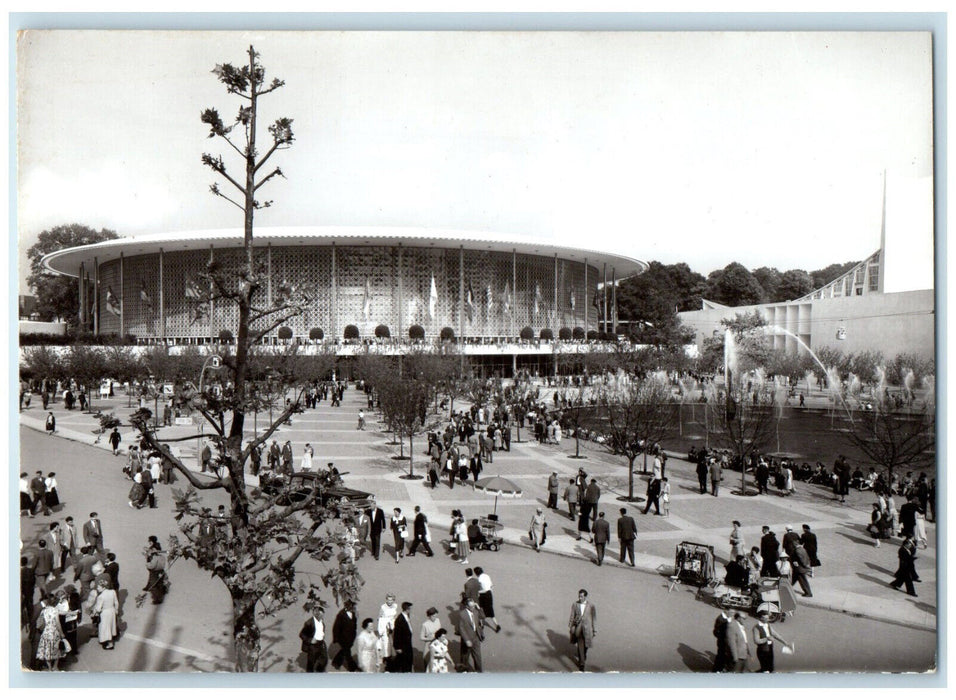 1958 Pavilions of USA Holy See Brussels Belgium Expo RPPC Photo Postcard