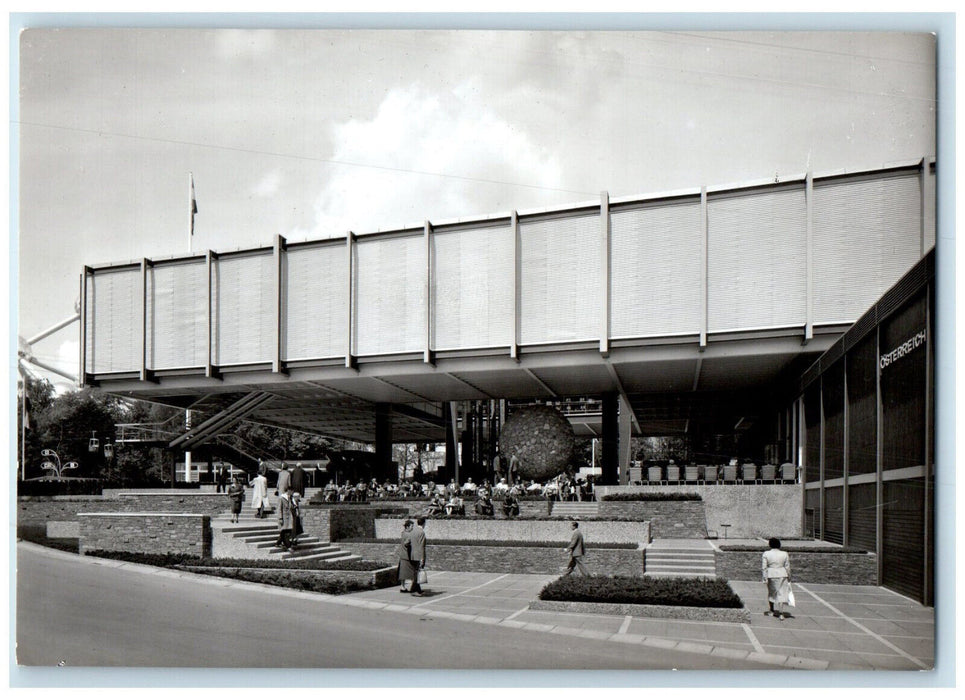 1958 Pavilion of Austria Brussels Belgium Expo Vintage RPPC Photo Postcard