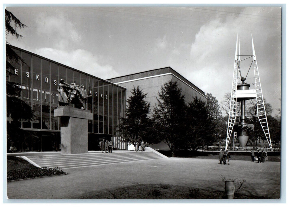 1958 Czechoslovakia Pavilion Monument Brussels Expo RPPC Photo Postcard