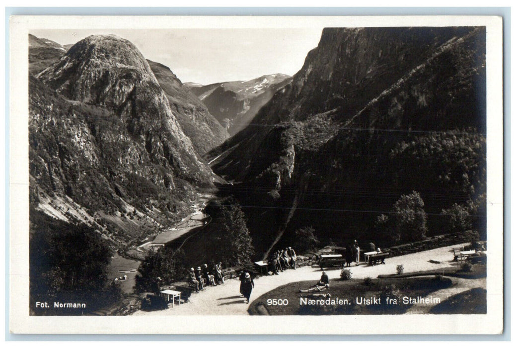 c1920's Naerodalen View from Stalheim Vestland Norway RPPC Photo Postcard