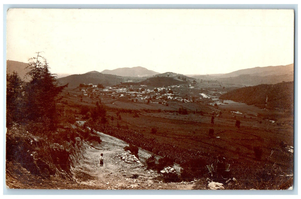 1920 Land Hills Farm Scene Huixquilucan Mexico RPPC Photo Vintage Postcard