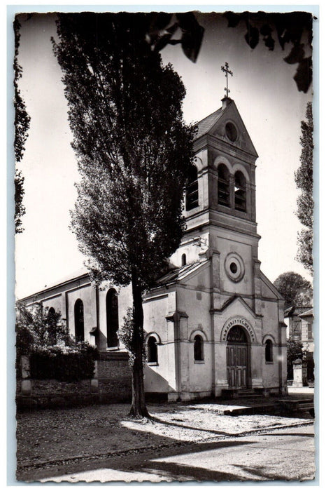 c1940's Church at Marnes-la-Coquette France RPPC Photo Vintage Postcard