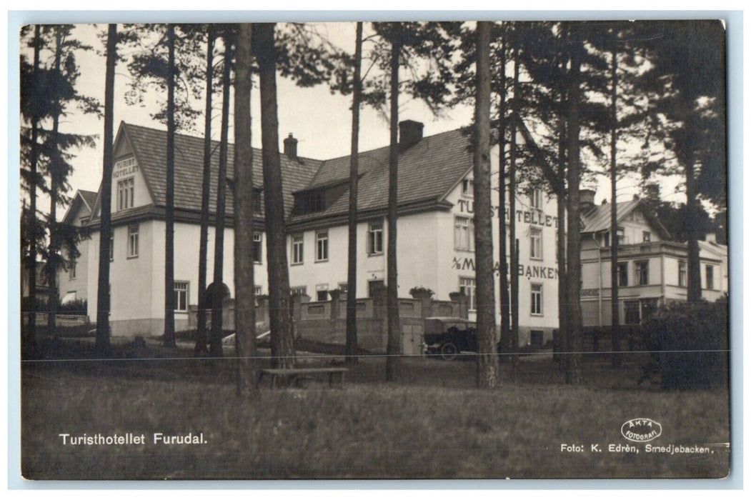 c1930's Tourist Hotel Furudal Dalarna Sweden RPPC Photo Vintage Postcard