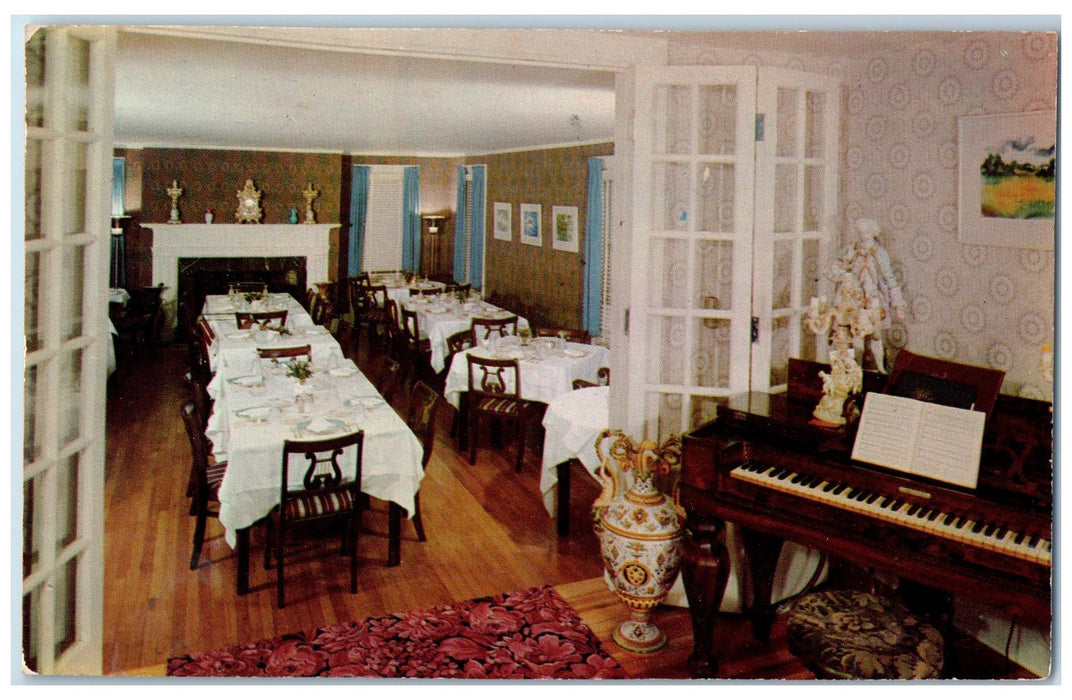 Sachem Country House Dinning Interior View Guilford Connecticut CT Postcard