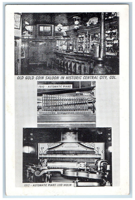 Old Gold Coin Saloon Automatic Piano Violin Central City CO Multiview Postcard
